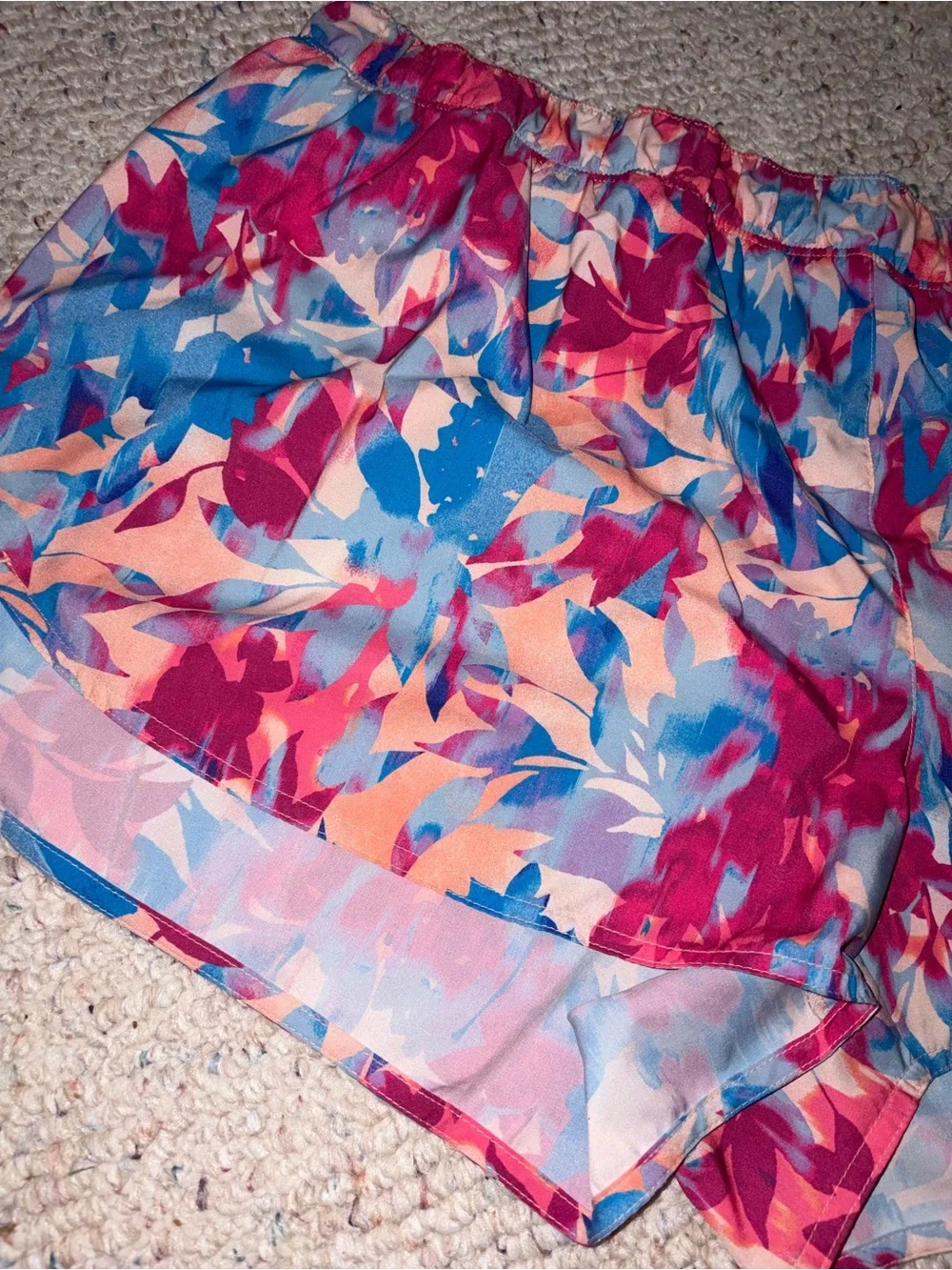Old Navy Multicolor Floral Athletic Shorts - Pink Blue Peach